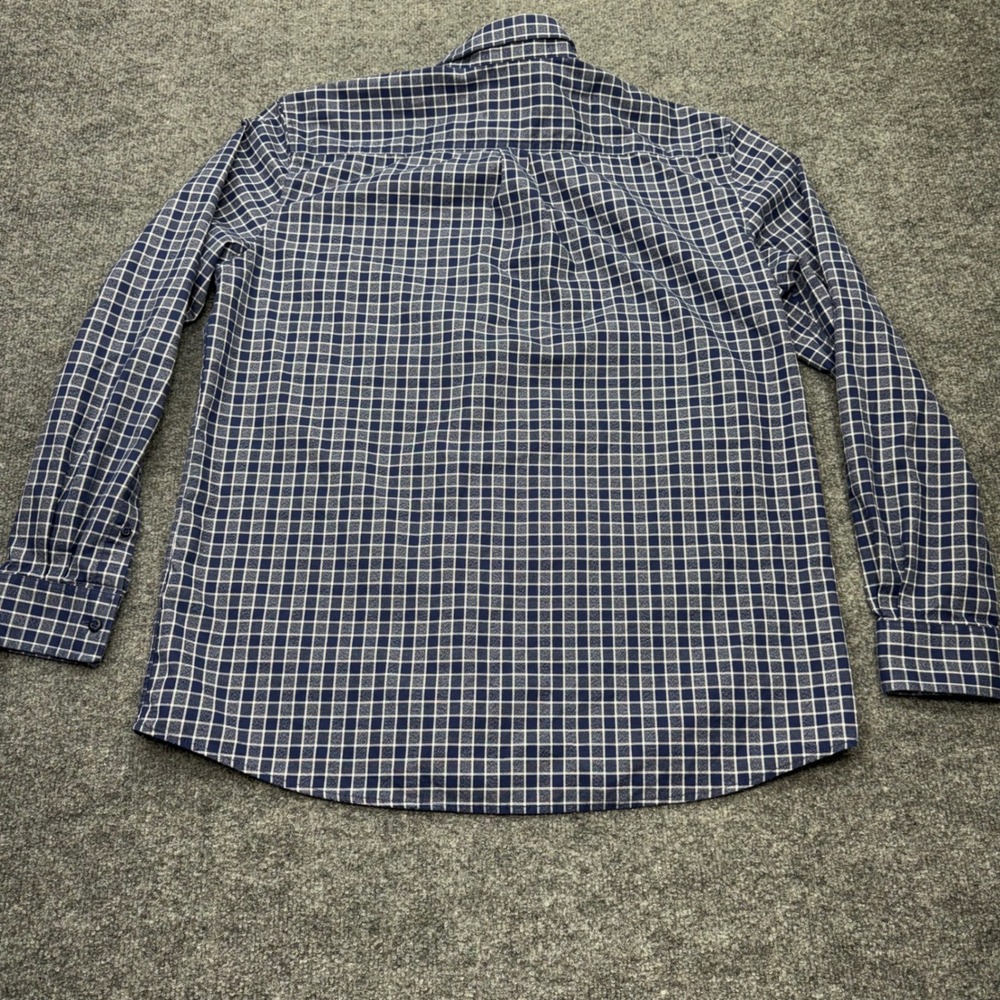 Johnnie-O Mens Navy‎ White Windowpane Check Cotton Button Down Shirt Large - Picture 8 of 8